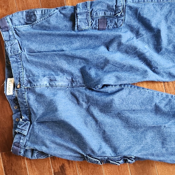 Orvis Cargo Pants Men's 42 Pleated Casual Fishing Work Denim Hiking Adjustable - Picture 4 of 16